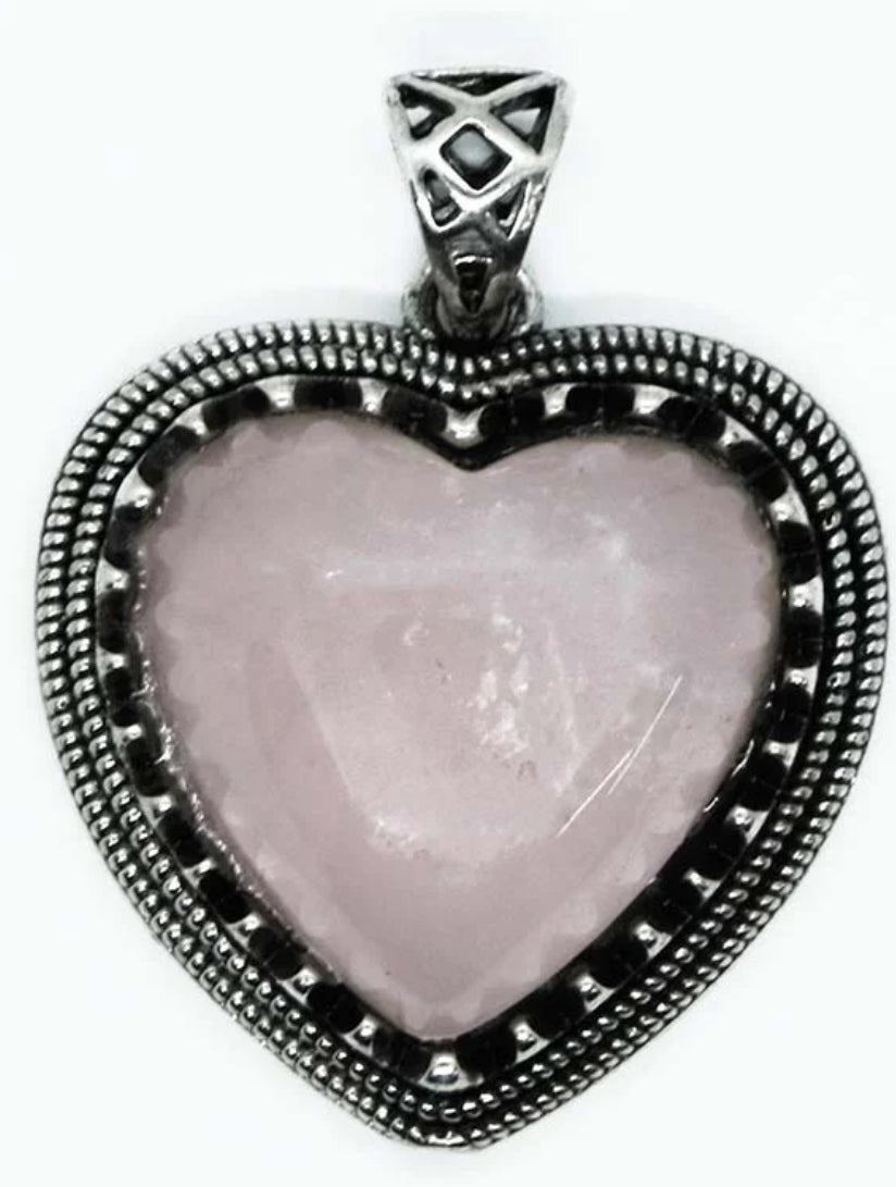 Pendant Heart Rose Quartz