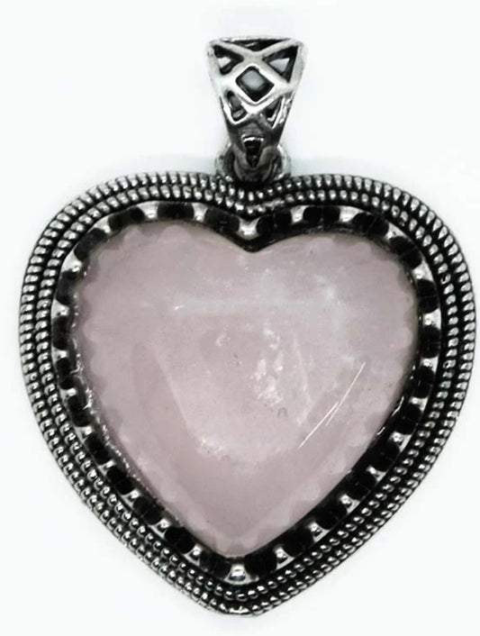 Pendant Heart Rose Quartz
