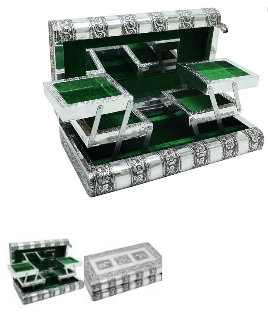 Jewellery Box Metal Teal 11X6 Inch