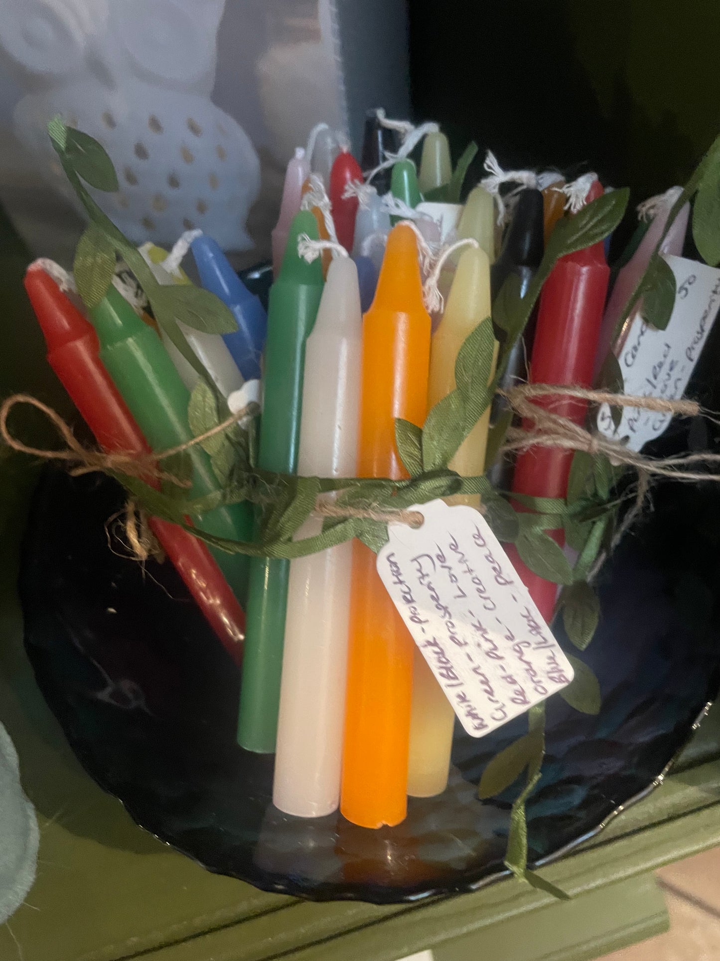 Hand tied spell candles