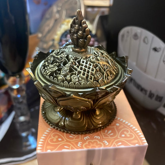 Metal incense burner