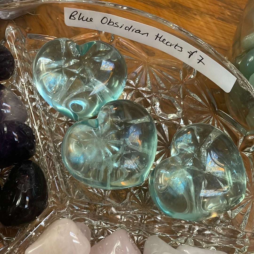 Blue Obsidian hearts