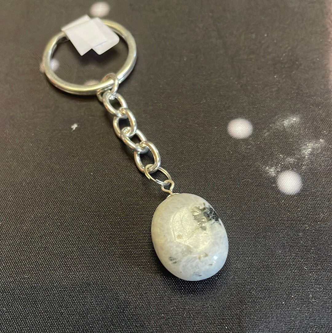 Moon stone key ring
