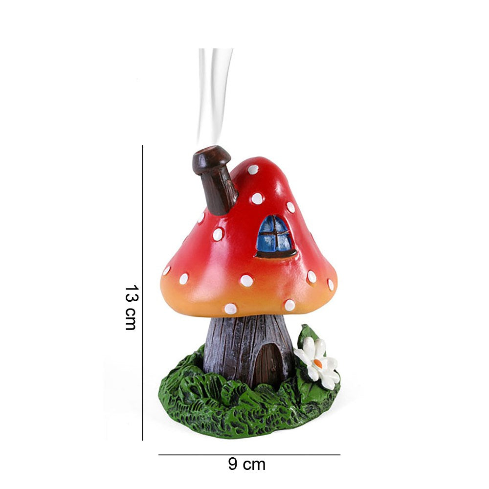 RED SMOKING TOADSTOOL INCENSE CONE HOLDER