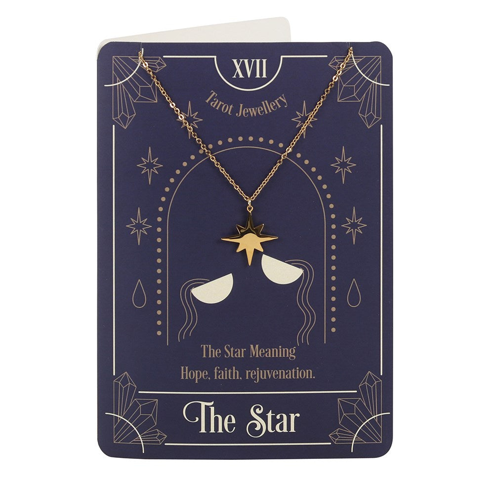 THE STAR TAROT NECKLACE ON GREETING CARD